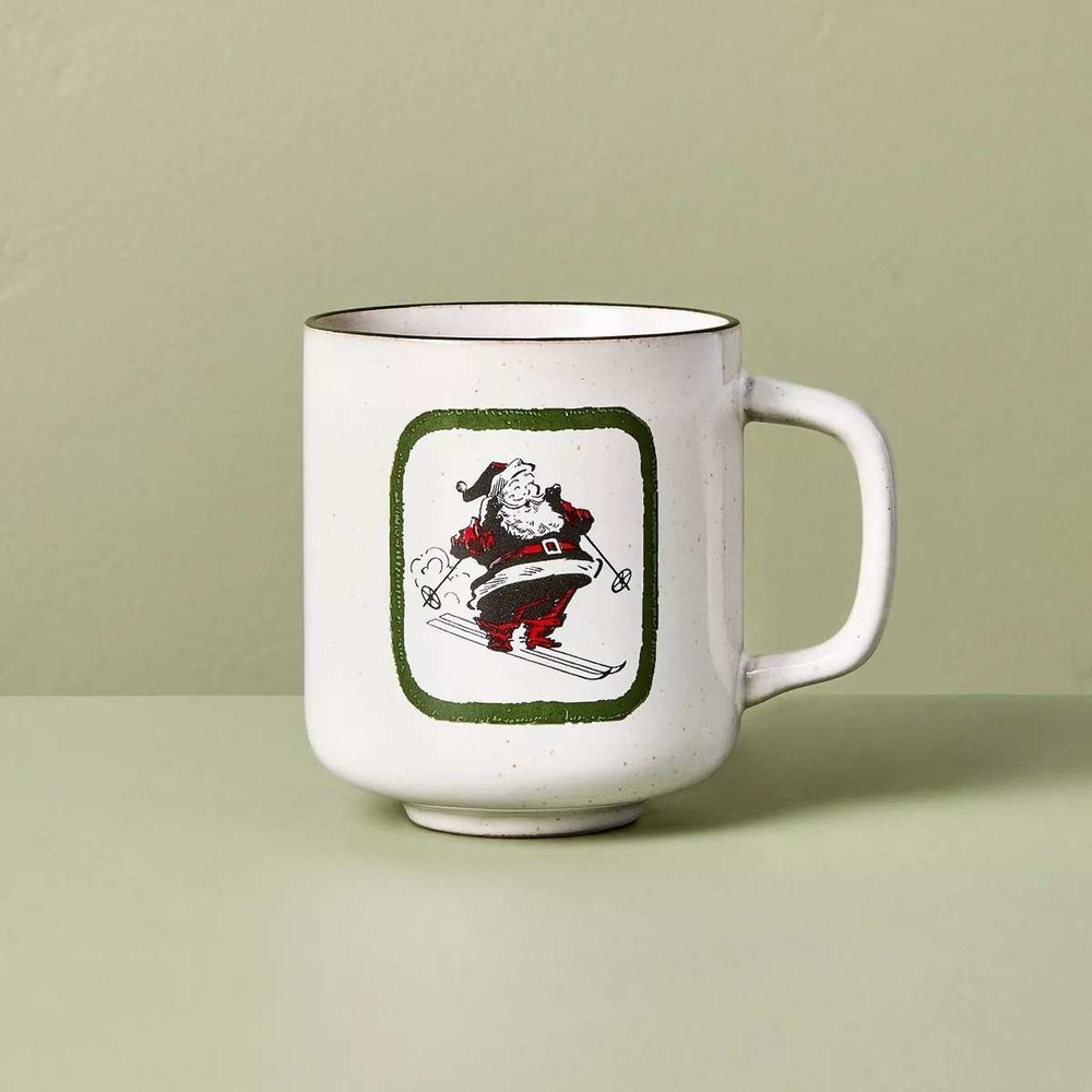12.5oz Holiday Mug Skiing‎ Santa - Hearth & Hand™ with Magnolia